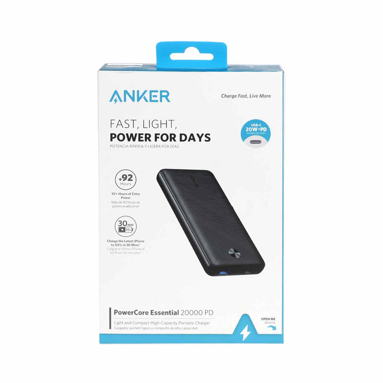 پاوربانک ANKER ظرفیت 20000 میلی آمپر مدل PowerCore Essential PD 20W