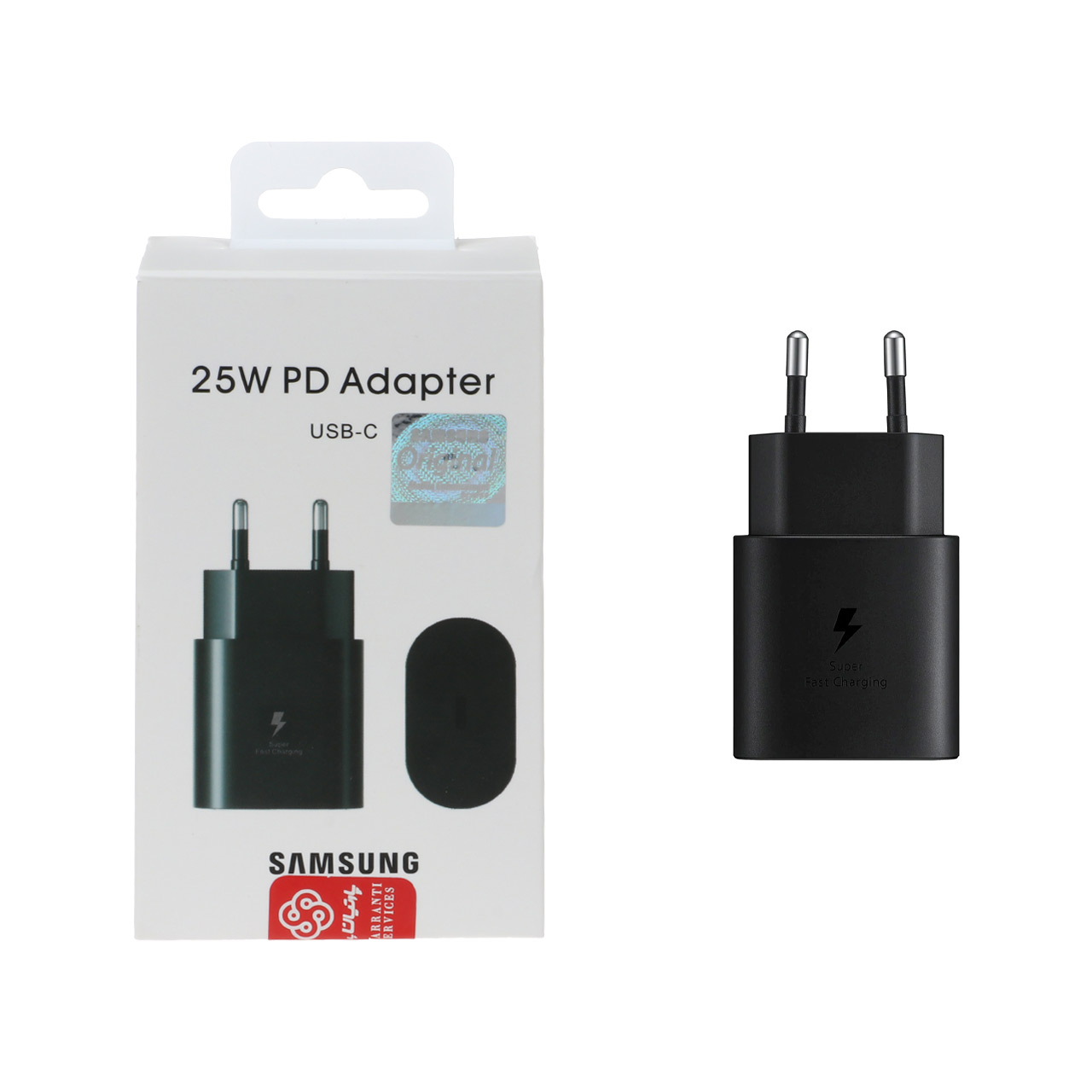 شارژر دیواری دو پین SAMSUNG 25W ـ TA800 ( فست و PD) مشکی ( پارتیان پایا) -  درجه یک 