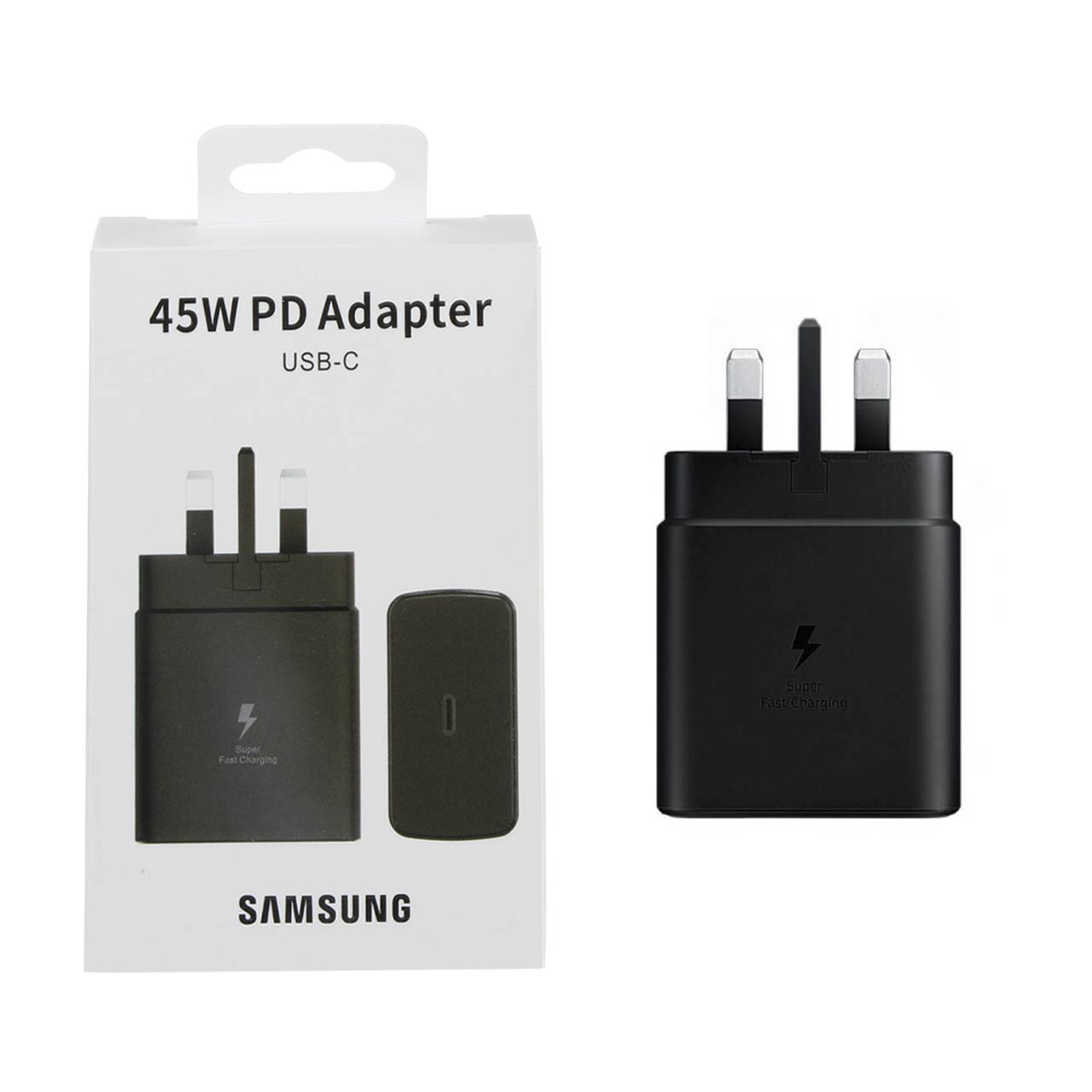 شارژر دیواری سه پین PD و فست تک پورت SAMSUNG Type-C مدل EP-TA845 45W -مشکی